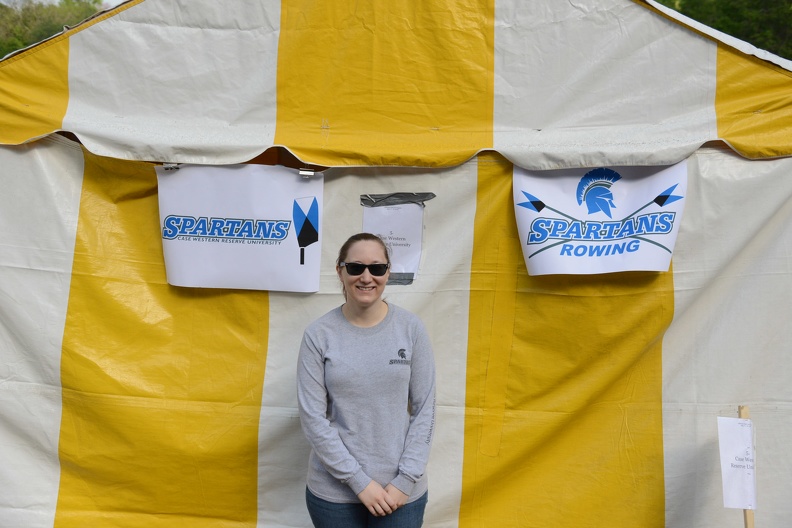 Lauren and the banners she made.JPG